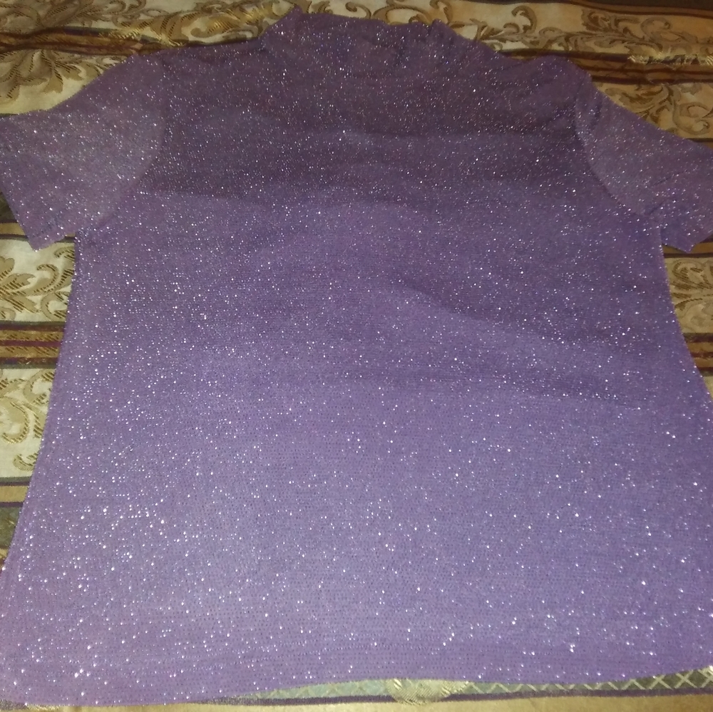 Women's sparkling stretch short sleeved dress top